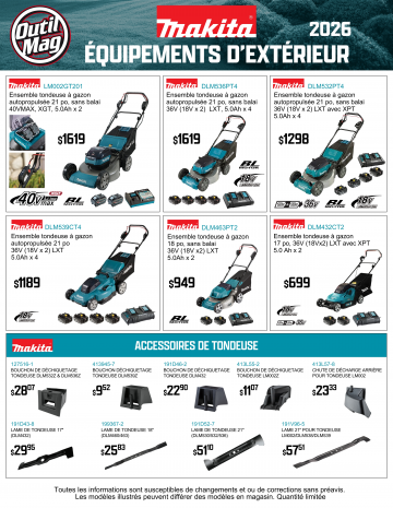 Makita<br>Équipements extérieurs 2026