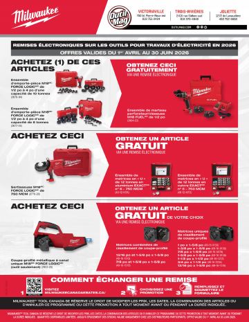 MILWAUKEE<br>Promotion<br>Électricité / Plomberie